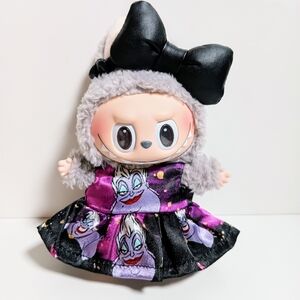 Disney The Little Mermaid Ursula Dress and Faux Leather Bow Made to Fit Labubu